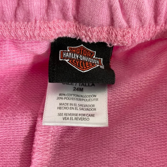 Harley-Davidson Toddler Girls Pink Sweatpants Size 24M Rainbow Logo Pants - Picture 5 of 6